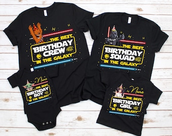 Personalized Star Wars Birthday Shirt, Galaxy's Edge Star Wars Best Birthday In The Galaxy, Disney Family Birthday Boy, Birthday Squad Shirt