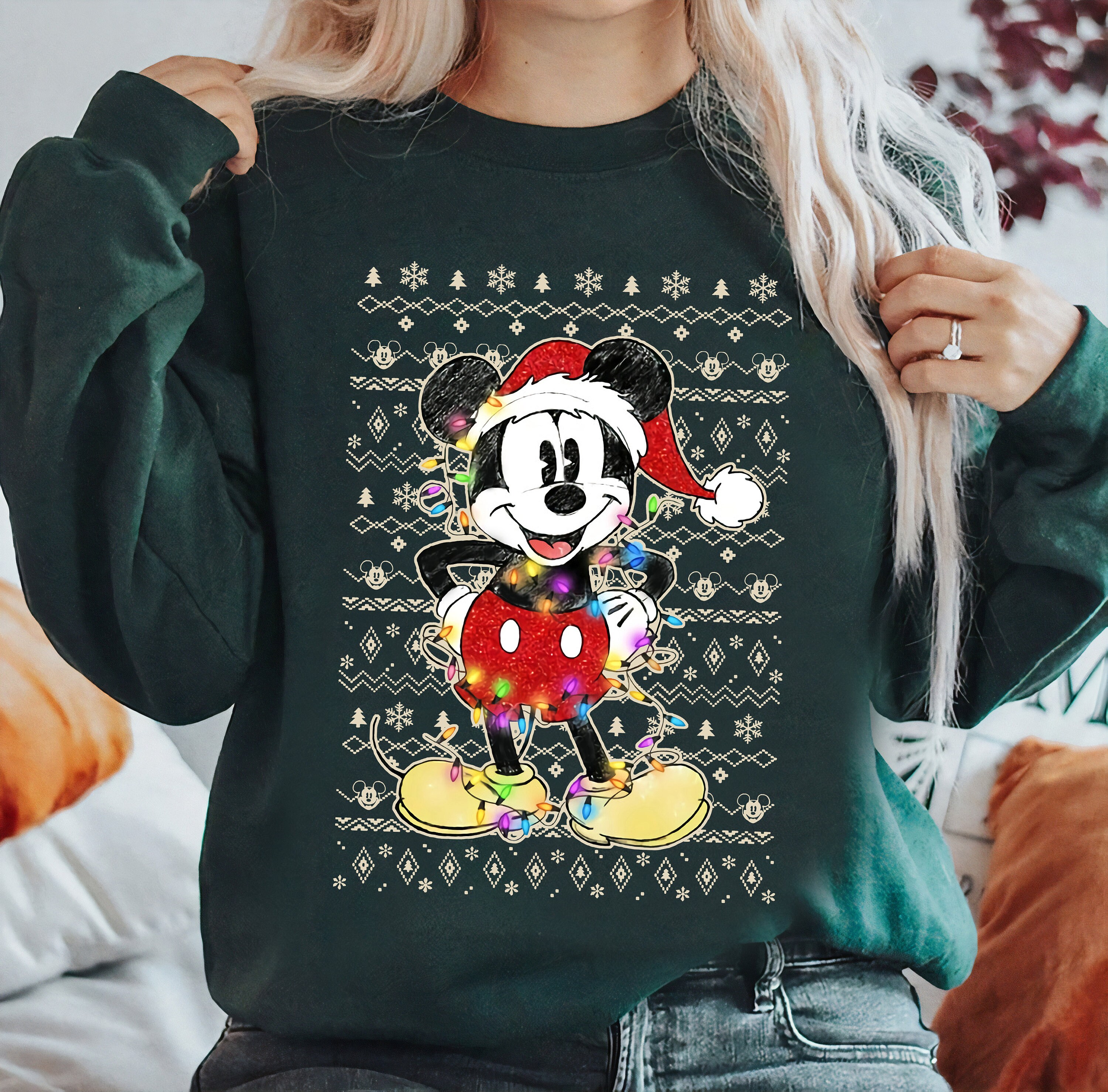 Disney Santa Mickey Mouse Ugly Christmas Sweater T shirt Mickey s Very Merry Christmas Tee Disneyland Christmas Matching Shirts Etsy