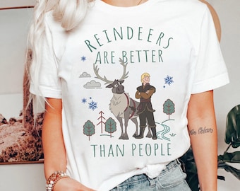 Disney Frozen Kristoff & Sven Reindeers Are Better T-Shirt Disneyland Trip Tee, Disney Family Matching Shirt, Disneyland Trip Outfits