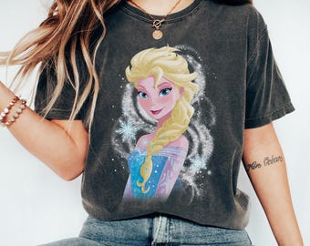Disney Frozen Elsa Schneeflocke Wirbel Grafik Shirt, Prinzessin Elsa T-Shirt, Disneyland Weihnachten Familie Passenden Shirts, Weihnachten Squad Shirt
