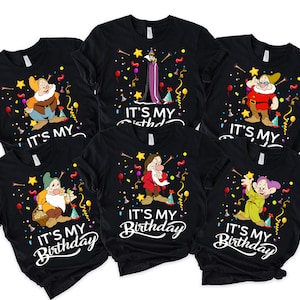 Disney Snow White and Seven Dwarfs It&#39;s My Birthday Celebration Shirt, Disney Birthday Theme Party Shirt, Disneyland Family Vacation Trip