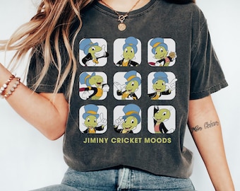 Disney Jiminy Cricket Moods Cute Face Box Up Shirt, Disney Pinocchio Tee, Disney Family Matching Shirt, Disneyland Trip Outfits