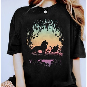 Disney Lion King Gradient Jungle Trio Graphic T-Shirt, Simba Timon Pumbaa Shirt, Disneyland Family Matching Tee, Animal Kingdom Shirt