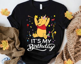 Disney Pooh Winnie the Pooh It&#39;s My Birthday Shirt, Birthday Theme Party Gift, Disneyland Family Vacation Trip, Magic Kingdom Outfits