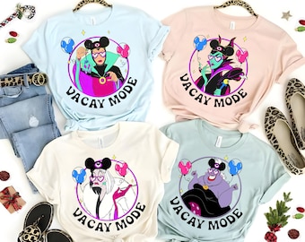 Retro 90s Disney Villains Bad Girls Wear Mickey Ears Balloon Vacay Mode Shirt, Evil Queen Maleficent Ursula Cruella Shirt, Disneyland Trip