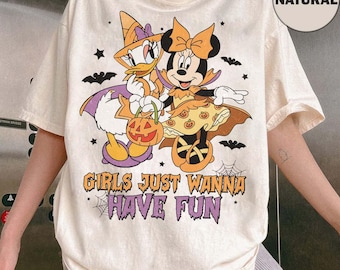 Disney Minnie & Daisy Halloween Shirt, Disney Besties Disney Girl Trip Vintage Halloween Shirt, Minnie Witch Pumpkins Tee, Halloween 2026