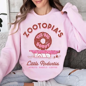 Disney Zootopia The Big Donut Coffee Shop T-Shirt, The Big Donut Cafe Tee, Disney Family Matching Shirt, WDW Disneyland Trip Matching Outfit image 4