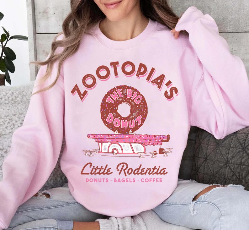 Disney Zootopia The Big Donut Coffee Shop T-Shirt, The Big Donut Cafe Tee, Disney Family Matching Shirt, WDW Disneyland Trip Matching Outfit image 4