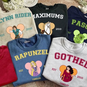 Disney Tangled Characters Group Est 2010 Custom Retro Shirt, Rapunzel, Flynn Rider, Gothel, Pascal, Maximums, Disneyland Matching Shirts