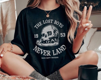 Disney Peter Pan The Lost Boys Neverland Think Happy Thoughts Shirt, Disneyland Family Vacation Trip, Matching Shirts, Magic Kingdom Outfits