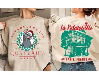 2-Sided Ratatouille Remy Chef Anyone Can Cook Shirt, Disney Pixar Ratatouille Paris, France Vintage Restaurant Shirt, Disneyland Trip Shirt