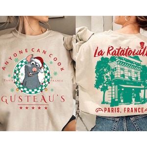 2-Sided Ratatouille Remy Chef Anyone Can Cook Shirt, Disney Pixar Ratatouille Paris, France Vintage Restaurant Shirt, Disneyland Trip Shirt