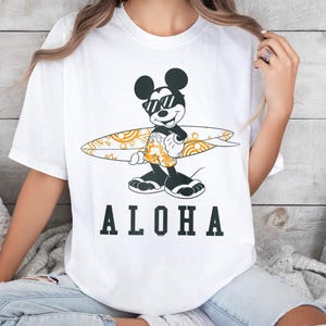 Disney Mickey And Friends Mickey Mouse Aloha Surf T-Shirt, Disneyland Family Matching Shirt, Magic Kingdom Tee, WDW Epcot Theme Park Shirt image 4