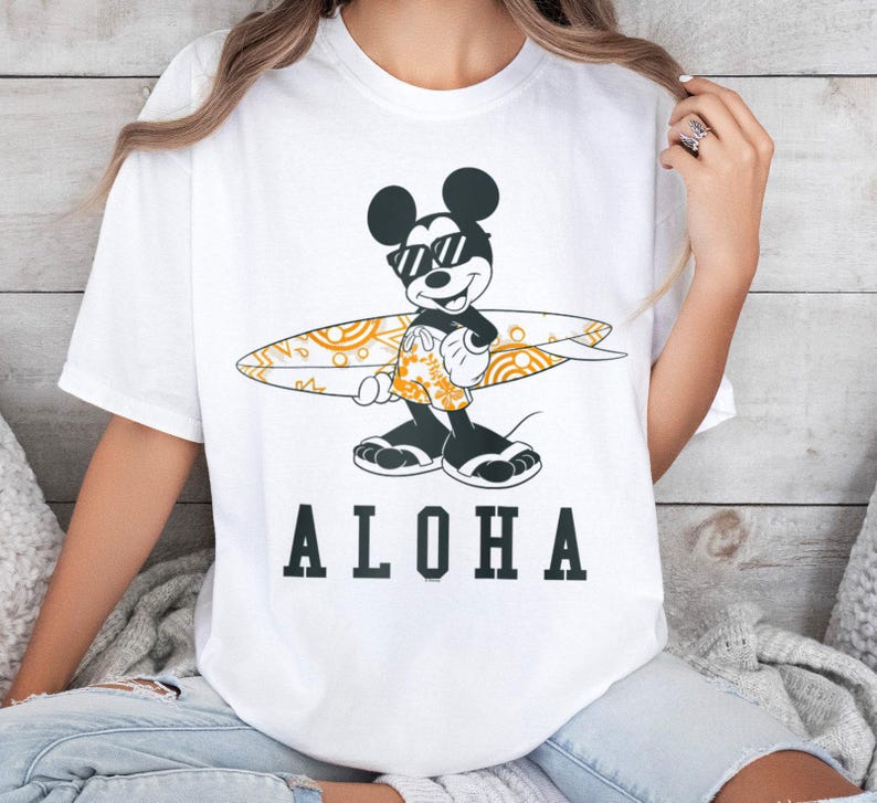 Disney Mickey And Friends Mickey Mouse Aloha Surf T-Shirt, Disneyland Family Matching Shirt, Magic Kingdom Tee, WDW Epcot Theme Park Shirt image 4