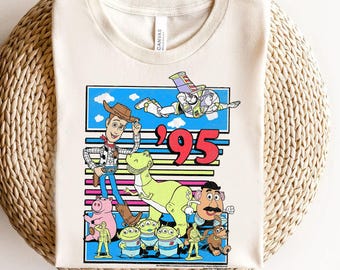 Disney Toy Story 95 Retro Colorful T-Shirt Gift, Toy Story Shirt, Disney Family Matching Shirt, Disneyland Trip Outfits