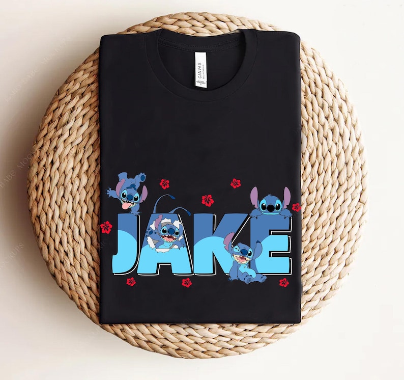 Camiseta personalizada de Stitch y Ángel, camiseta a juego personalizada de Lilo y Stitch de Disney, camiseta infantil con nombre, camiseta personalizada para niño, vacaciones en Epcot imagen 4