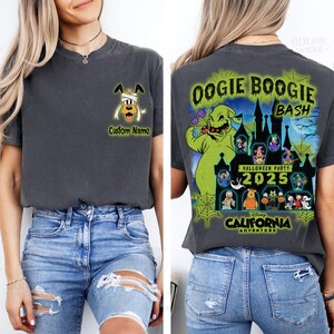 2-Sided Personalized Disneyland Halloween Oogie Boogie Bash 2026 Tee, California Adventure Park, Mickey and Friends Oogie Boogie Jack Sally image 4
