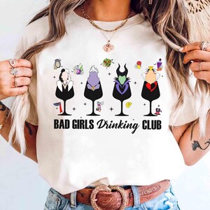 Personalized Drinking Club Disney Villains Bad Girls Bad Guys Shirt, Bad Witches Club Maleficent Ursula Cruella Hades Hook, Disney Girl Trip image 6