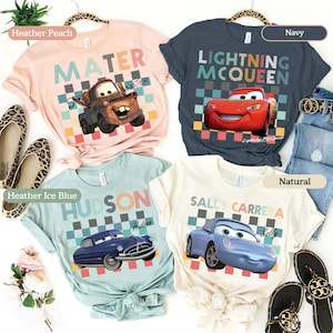 Disney Characters Shirt, Disney Cars Characters Shirt, Disney Matching Shirt, Lightning McQueen, Tow Mater Shirt,Disney Group Matching Shirt