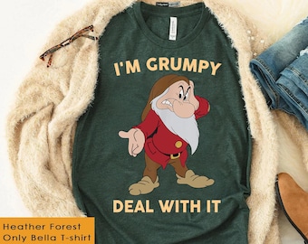 Disney Grumpy Dwarf Funny I'm Grumpy Deal With It Shirt, Snow White and Seven Dwarfs, Disney Family Matching Shirt, Disneyland Trip Outfits