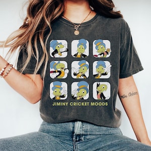Disney Jiminy Cricket Moods Cute Face Box Up Shirt, Disney Pinocchio Tee, Disney Family Matching Shirt, Disneyland Trip Outfits