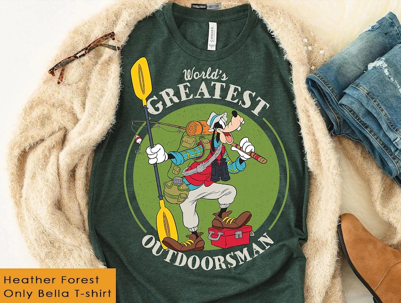 Disney A Goofy Movie Love Fishing World's Greatest Out Doorsman Shirt, Father's Day, Disneyland Family Matching Shirt, Magic Kingdom Tee image 1