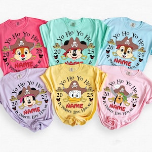 Personalized Mickey & Friends Disney Pirates Shirt, Pirates of the Caribbean, Disney Family Cruise Tee, Yo Ho Yo Ho A Pirate&#39;s Life for Me