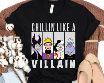 Disney Villains Gang Ursula Evil Queen Cruella Maleficent Shirt, Villains Squad Tee, Disney Family Matching Shirt, Disneyland Trip Outfits