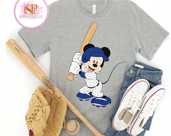 Personalized Disney Mickey Mouse Baseball Team Matching Shirt, ALL TEAMS AVAILABLE, Mickey Mouse Sweater, Custom Kid Youth Adult Shirt