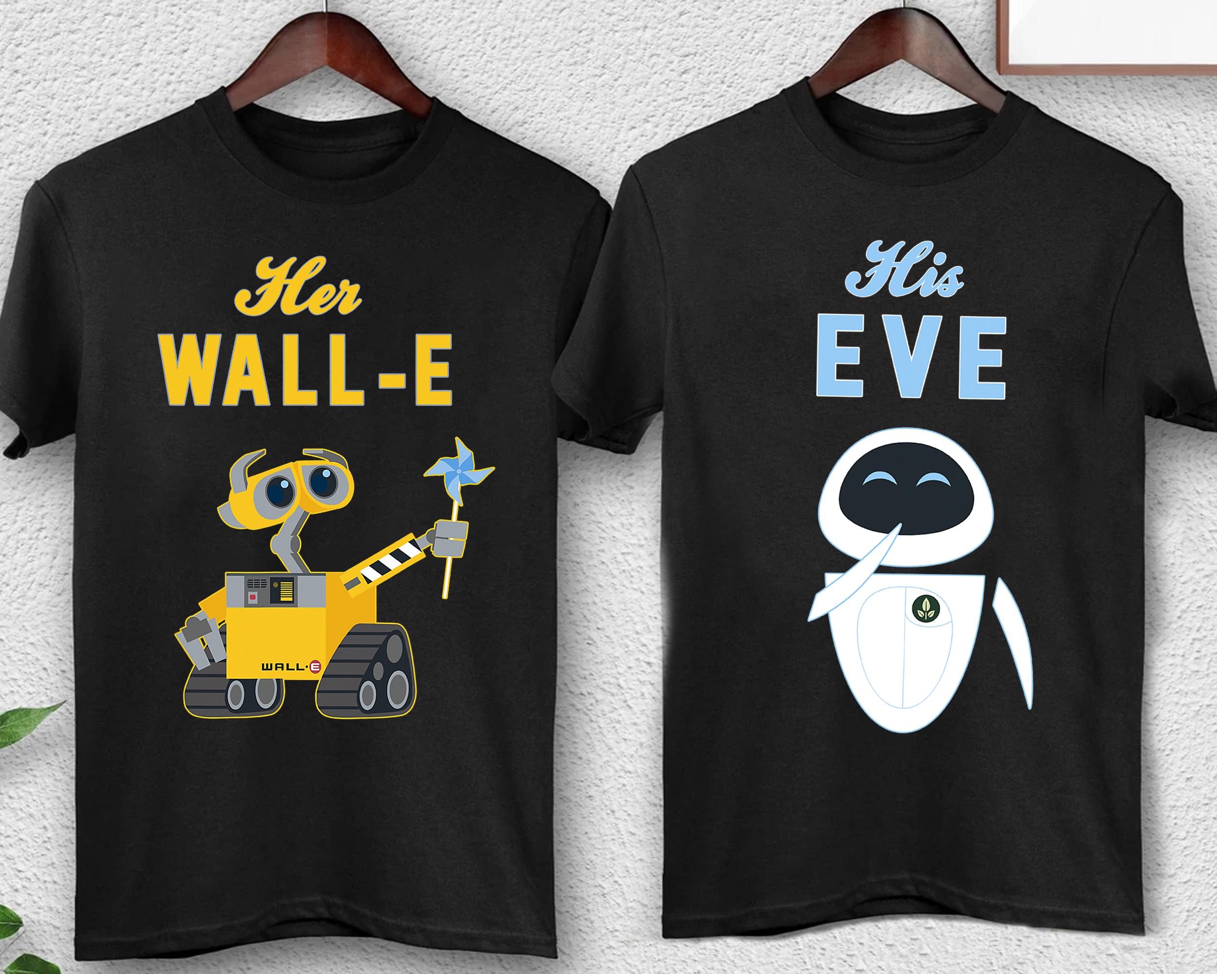T-shirt Wall-E Et Eve Disney - Homme/Femme Unisexe Coton - Gildan Soft Style - Neuf Sans Étiquettes