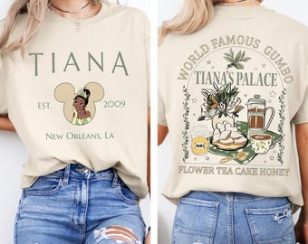Disney Tiana's Palace T-shirt, Princess Tiana Flower Tea Cake Honey Shirt, The Princess and the Frog Shirt, Disneyland Family Matching Shirt