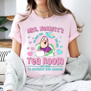 Disney Pixar Toy Story Buzz Lightyear Mrs Nesbitt Tea Room Shirt,  Birthday Gift Shirt, Disney Family Matching Shirt, Disneyland Outfits