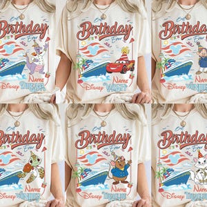 Camiseta personalizada de crucero de cumpleaños de Disney, camiseta de crucero de cumpleaños familiar de Mickey y sus amigos, camiseta de crucero de cumpleaños de Disney para niña, crucero familiar de cumpleaños de niño imagen 2