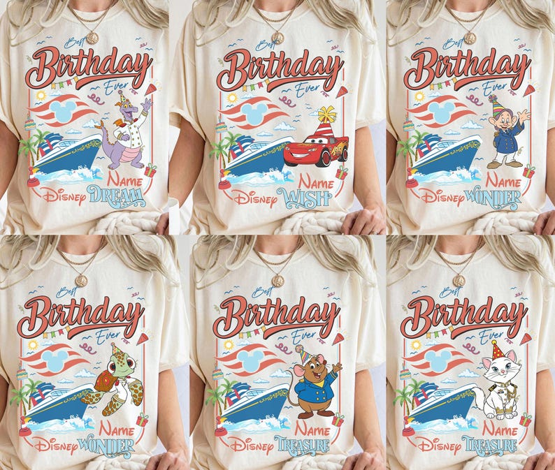 Camiseta personalizada de crucero de cumpleaños de Disney, camiseta de crucero de cumpleaños familiar de Mickey y sus amigos, camiseta de crucero de cumpleaños de Disney para niña, crucero familiar de cumpleaños de niño imagen 2