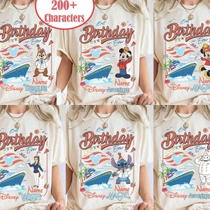 Camiseta personalizada de crucero de cumpleaños de Disney, camiseta de crucero de cumpleaños familiar de Mickey y sus amigos, camiseta de crucero de cumpleaños de Disney para niña, crucero familiar de cumpleaños de niño imagen 1