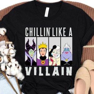Disney Villains Gang Ursula Evil Queen Cruella Maleficent Shirt, Villains Squad Tee, Disney Family Matching Shirt, Disneyland Trip Outfits
