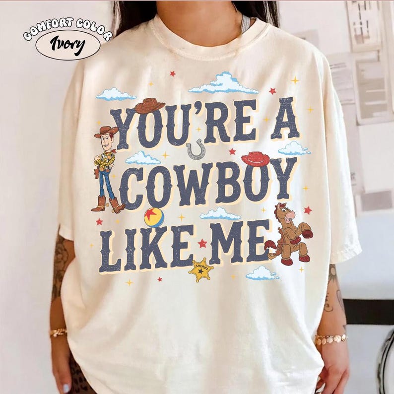Vintage Toy Story Shirt, You're A Cowboy Like Me Shirt, Toy Story 5 Woody and Jessie Tee, Toy Story Friends Tee, Disneyland Matching Shirts image 1