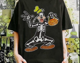 Disney Goofy Skeleton Funny Halloween Pumpkin Shirt, Mickey’s Not So Scary Party Gifts, Disney Trick or Treat, Halloween Matching Shirt