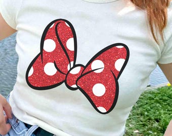 Disney Minnie Mouse Big Red Bow T-Shirt, Disneyland Family Matching Shirt, Magic Kingdom Tee, WDW Epcot Theme Park Shirt