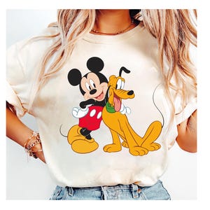 Disney Mickey Mouse Pluto Dog Hugging BFF Shirt, Mickey and Friends, Disneyland Family Matching Shirt, Magic Kingdom, Epcot Theme Park Shirt