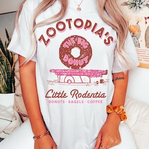 Disney Zootopia The Big Donut Coffee Shop T-Shirt, The Big Donut Cafe Tee, Disney Family Matching Shirt, WDW Disneyland Trip Matching Outfit image 2