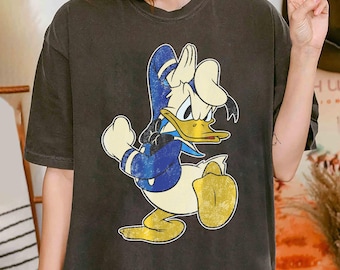 Disney Donald Duck Portrait Cute Face Shirt, Mickey and Friends, Disneyland Family Matching Shirt, Magic Kingdom, WDW Epcot Theme Park Shirt