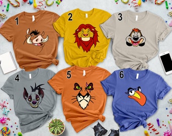 Disney The Lion King Big Face Halloween Costume T-Shirt, Simba Scar Timon Pumbaa Zazu Shirt, Disneyland Family Matching Tee, Animal Kingdom