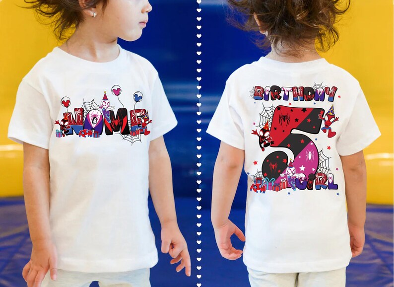 Personalized Two-Sided Spidey and His Amazing Friends Character Shirt, Disney Spidey Birthday Shirt, Disneyland Family Matching Shirt image 2
