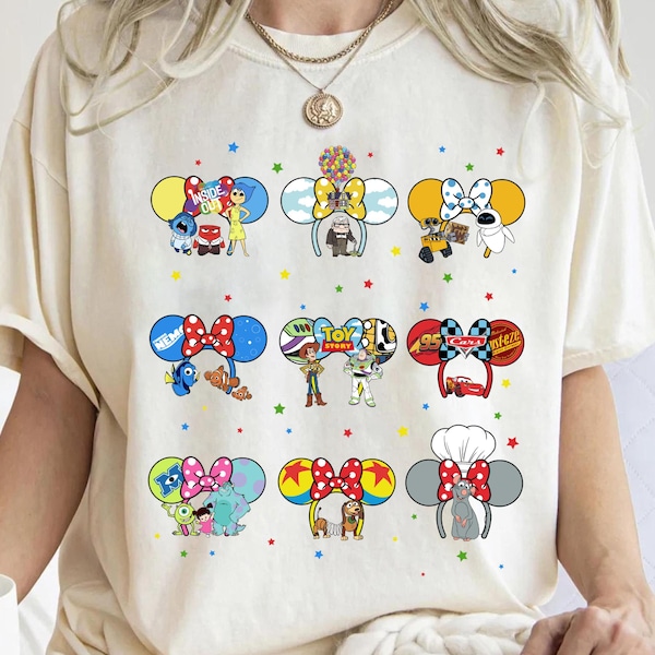 Disney Pixar Mickey Ears Bow T-Shirt, Disney Pixar Movies Tee, Inside Out Toy Story Shirt, Walt Disney World Shirt, Disneyland Trip Outfits