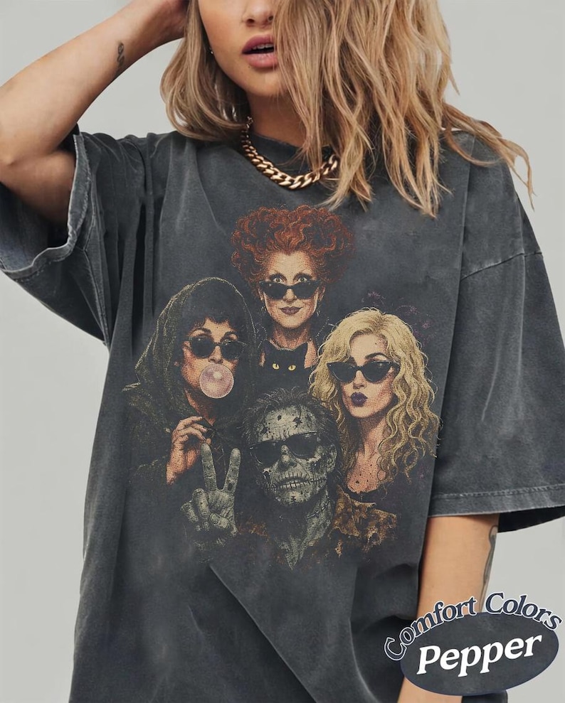 Retro Halloween Hocus Pocus Portrait Selfie Comfort Colors Shirt, Hocus Pocus Sanderson Sisters Witches Halloween Tee, Billy Butcherson Tee