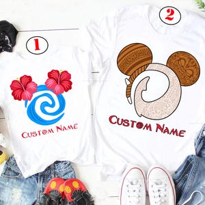 Personalized Maui And Moana Mickey Ears Shirt, Disney Moana 2 Shirt, Disney Moana Maui Hei Hei Pua Shirt, Disneyland Family Trip Shirt