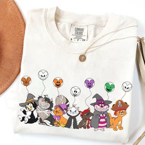 Disney Cats Witch Halloween Shirt, Disney Aristocats Berlioz Mari Toulouse Lucifer Cheshire Cat Shirt, Disney Halloween Matching Shirt