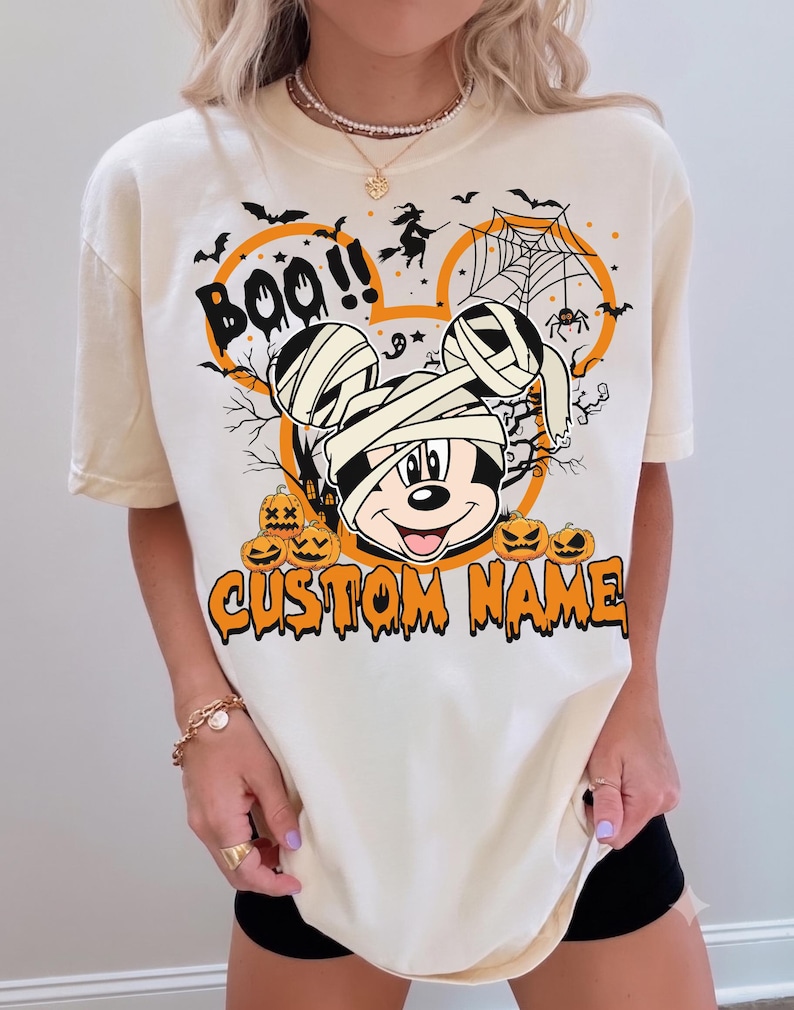 Customized Disney All Characters Halloween Shirt, Mickey & Friends Toy Story 5 Stitch Star War Marvel Halloween Tee, Mickey's Not So Scary image 12