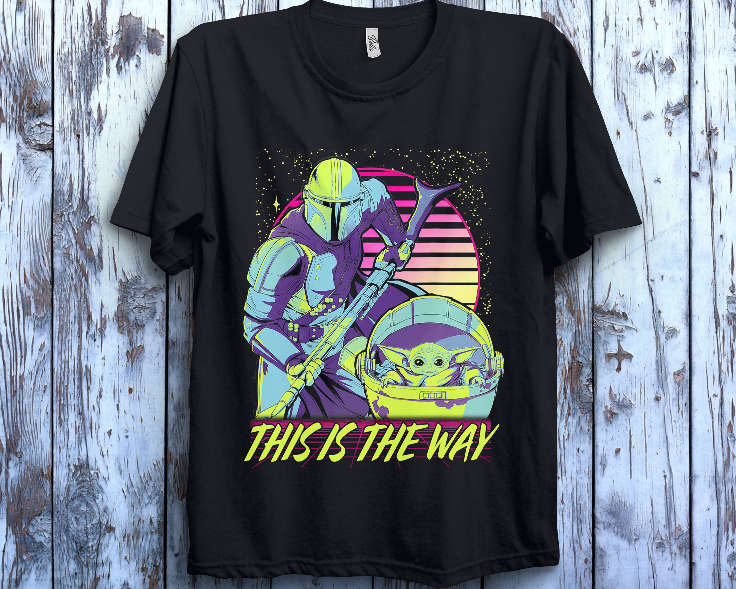 Discover Star Wars The Mandalorian Baby Yoda The Child This Is The Way Neon T-Shirt